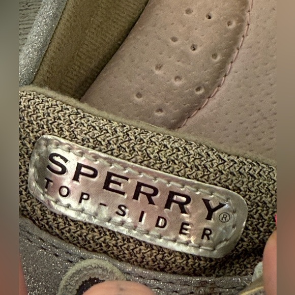 Women’s Sperry Silver/Gray Shimmer Boat Shoes - Picture 9 of 9